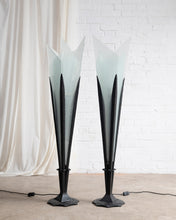 Load image into Gallery viewer, Floor Standing Iron and Glass Art Deco Lamps
