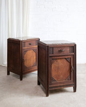 Load image into Gallery viewer, Art Deco Marble Top Bedside Tables
