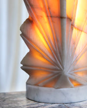Load image into Gallery viewer, Cut Alabaster Table Lamp
