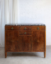 Load image into Gallery viewer, Marble Top Walnut Sideboard
