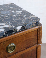 Load image into Gallery viewer, Marble Top Walnut Sideboard
