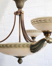 Load image into Gallery viewer, French Alabaster and Bronze Ceiling Light Chandelier

