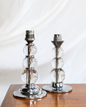 Load image into Gallery viewer, Stacked French Crystal Ball Table Lamps
