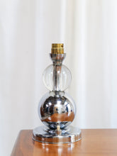 Load image into Gallery viewer, Modernist Chrome &amp; Cristal Lamp Attributed to Jacques Adnet
