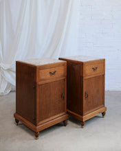Load image into Gallery viewer, A Pair Of Pink Marble Top Bedside Tables
