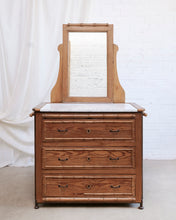 Load image into Gallery viewer, French Faux Bamboo Dresser With Marble Top
