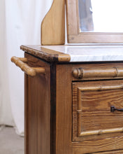 Load image into Gallery viewer, French Faux Bamboo Dresser With Marble Top
