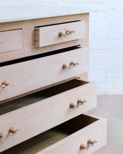 Load image into Gallery viewer, Oak Chest Of Drawers With Wavy Handles And Marble Top

