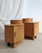 Load image into Gallery viewer, Maple Walnut Veneer Bedside Tables
