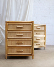 Load image into Gallery viewer, Rattan and Bamboo Bedside Tables
