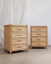 Load image into Gallery viewer, Rattan and Bamboo Bedside Tables
