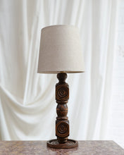 Load image into Gallery viewer, Geometric Hand Carved Table Lamps Attributed to Charles Dudouyt
