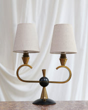 Load image into Gallery viewer, A Pair of French 1920's Brass Lamps
