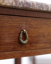 Load image into Gallery viewer, Pair of French Art Nouveau Mahogany &amp; Marble Bedside Tables
