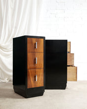 Load image into Gallery viewer, Pair Of Art Deco Bedside Tables With Chrome Handles
