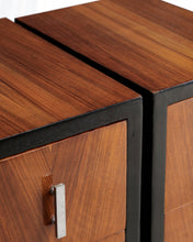 Load image into Gallery viewer, Pair Of Art Deco Bedside Tables With Chrome Handles
