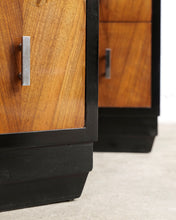 Load image into Gallery viewer, Pair Of Art Deco Bedside Tables With Chrome Handles
