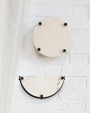 Load image into Gallery viewer, Semi Circular Pink Marble &amp; Iron Wall Sconce
