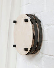 Load image into Gallery viewer, Circular Pink Marble and Iron Wall Sconce
