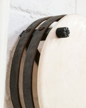 Load image into Gallery viewer, Circular Pink Marble and Iron Wall Sconce
