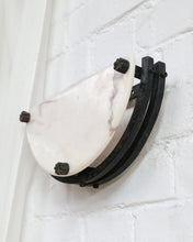 Load image into Gallery viewer, Semi Circular Pink Marble &amp; Iron Wall Sconce
