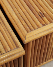 Load image into Gallery viewer, Pair Of Bamboo Reeded Bedside Tables
