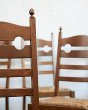 Load image into Gallery viewer, Set Of 6 Razor Back Dining Chairs With Rush Seats
