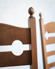 Load image into Gallery viewer, Set Of 6 Razor Back Dining Chairs With Rush Seats
