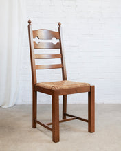 Load image into Gallery viewer, Set Of 6 Razor Back Dining Chairs With Rush Seats

