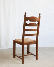 Load image into Gallery viewer, Set Of 6 Razor Back Dining Chairs With Rush Seats
