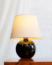 Load image into Gallery viewer, Art Deco Black Opaline Glass Table Lamp

