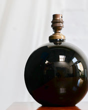 Load image into Gallery viewer, Art Deco Black Opaline Glass Table Lamp
