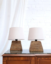 Load image into Gallery viewer, Pair Of Rattan Lamps
