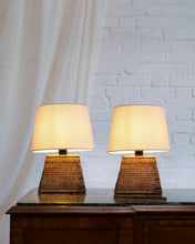 Load image into Gallery viewer, Pair Of Rattan Lamps

