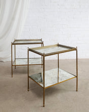 Load image into Gallery viewer, French Brass and Mirrored Side Tables In The Style Of Maison Jansen Paris
