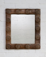Load image into Gallery viewer, Wooden Carved Mirror With Swirl Pattern
