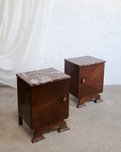 Load image into Gallery viewer, Red Marble Top Bedside Tables
