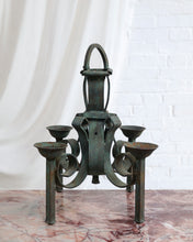 Load image into Gallery viewer, Swedish Wrought Iron And Copper Four Arm Candelabra
