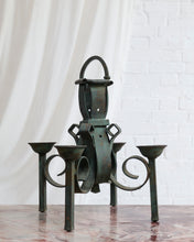 Load image into Gallery viewer, Swedish Wrought Iron And Copper Four Arm Candelabra
