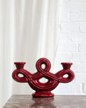 Load image into Gallery viewer, Single Red Vallauris Ceramic Candle Holder
