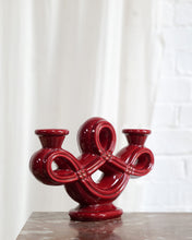 Load image into Gallery viewer, Single Red Vallauris Ceramic Candle Holder
