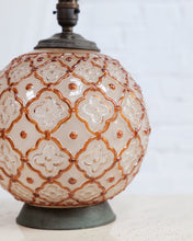 Load image into Gallery viewer, 1930's French Glass Lamp with Flower Pattern

