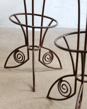 Load image into Gallery viewer, Pair Of Sculptural Wrought Iron Bar Stools By Pescatore
