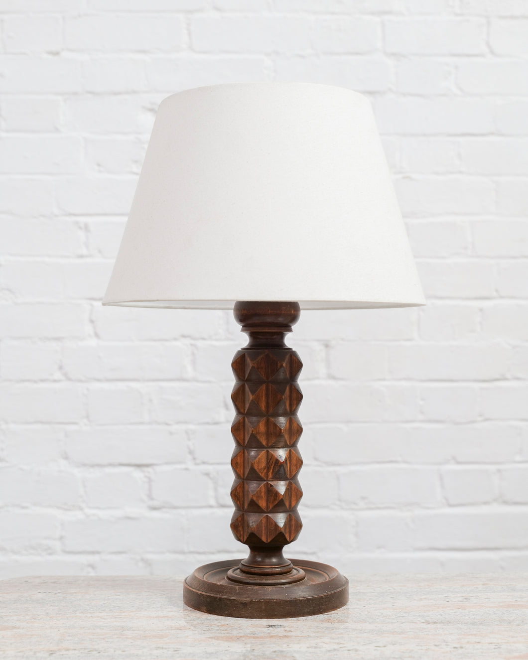 CARVED FRENCH TABLE LAMP IN THE MANOR OF CHARLES DUDOUYT