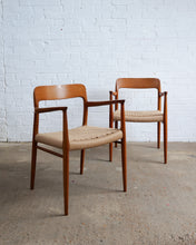 Load image into Gallery viewer, Danish Mid-Century Pair Of Teak Chairs Model 56 by Niels O Moller for Jl Møllers Mobelfabrik, 1950s
