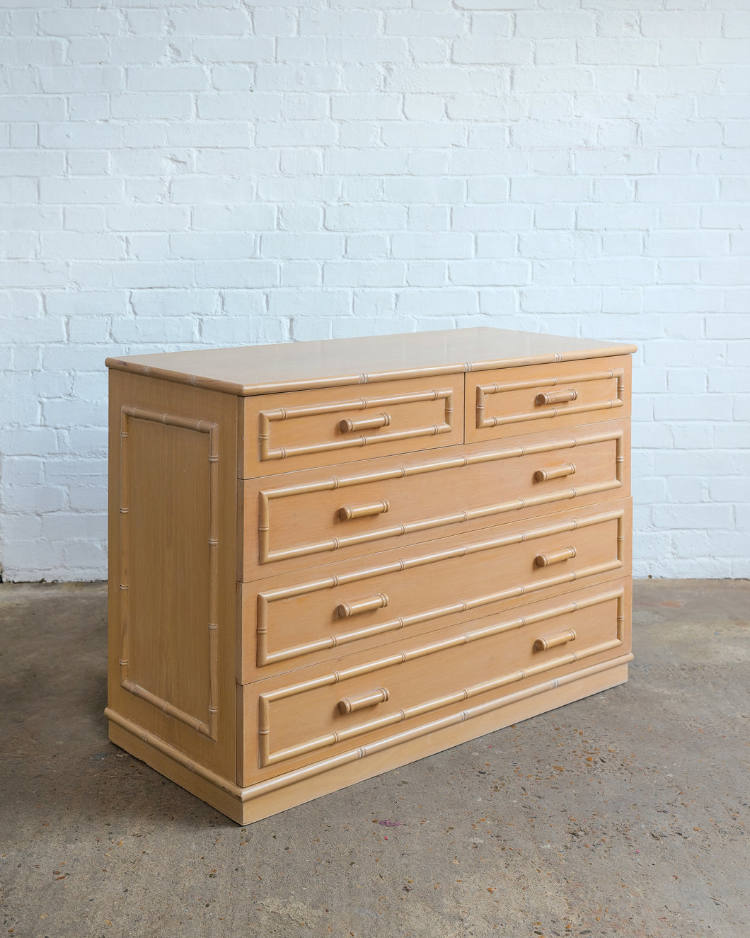 FAUX BAMBOO CHEST OF DRAWERS