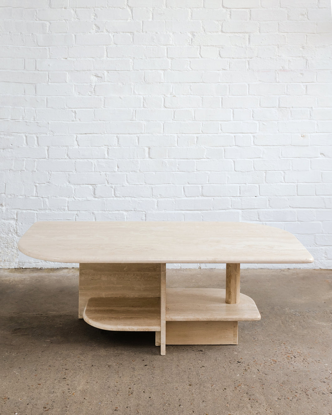 Sculptural Travertine Coffee Table