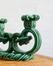 Load image into Gallery viewer, Vivid Jade Green Ceramic Vallauris Candlesticks
