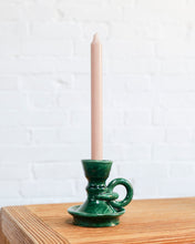 Load image into Gallery viewer, VALLAURIS CERAMIC GREEN GLASED CANDLEHOLDER
