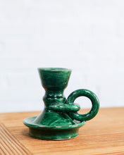 Load image into Gallery viewer, VALLAURIS CERAMIC GREEN GLASED CANDLEHOLDER
